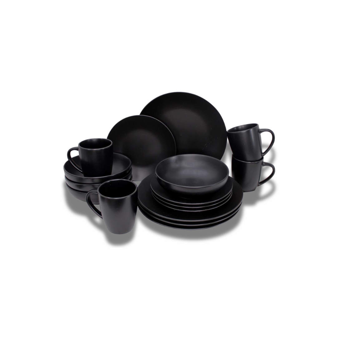 Black Stoneware Dinner Set (16pcs)